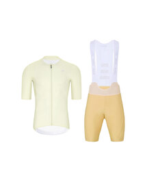 HOLOKOLO Cycling short sleeve jersey and shorts - ELEVATE - beige/ivory